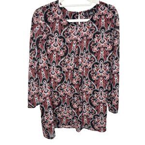New Directions Floral Boho Cottagecore Romantic Blouse Womens M